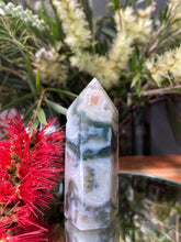 Load image into Gallery viewer, Grounding Moss Agate Crystal Tower Point