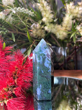 Load image into Gallery viewer, Personal Growth Moss Agate Crystal Tower Point