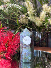 Load image into Gallery viewer, Growth Moss Agate Crystal Tower Point