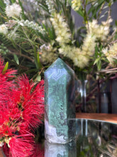 Load image into Gallery viewer, Renewal Moss Agate Crystal Tower Point