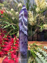 Load image into Gallery viewer, Relaxing Chevron Dream Amethyst Crystal Tower Point