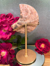 Load image into Gallery viewer, Black Moonstone Sunstone Flash Crystal Crescent Moon Décor