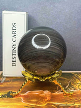 Load image into Gallery viewer, Silver Sheen Obsidian Crystal Sphere Healing Stone