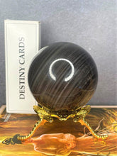 Load image into Gallery viewer, Silver Sheen Obsidian Crystal Sphere Healing Stone