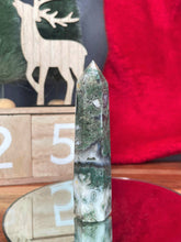 Load image into Gallery viewer, Serene Moss Agate Crystal Tower Point