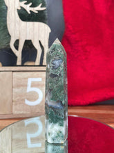 Load image into Gallery viewer, Serene Moss Agate Crystal Tower Point