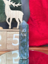 Load image into Gallery viewer, Blue Moss Agate Crystal Tower Point Chakra Healing