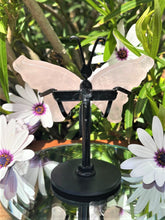Load image into Gallery viewer, Heart Chakra Mini Rose Quartz Crystal Butterfly Wings