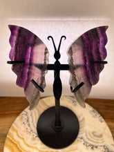 Load image into Gallery viewer, Tranquil Mini Purple Fluorite Crystal Butterfly Wings