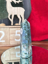 Load image into Gallery viewer, Beautiful Moss Agate Crystal Tower Point
