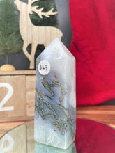 Load image into Gallery viewer, Stunning Blue Moss Agate Quartz Crystal Tower Point