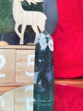 Load image into Gallery viewer, Deep Green Moss Agate Crystal Tower Point
