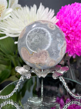 Load image into Gallery viewer, Stunning Green Quartz Flower Agate Crystal Sphere Ball