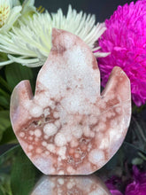 Load image into Gallery viewer, Pink Amethyst Flower Agate Crystal Flame Shaped Carving