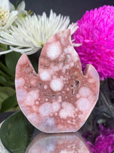 Load image into Gallery viewer, Pink Amethyst Flower Agate Crystal Flame Shaped Carving