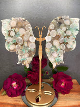 Load image into Gallery viewer, Rare High Quality Green Flower Agate Crystal Butterfly Wings