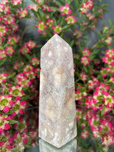 Load image into Gallery viewer, Green Quartz Flower Agate Crystal Tower Chakra Healing