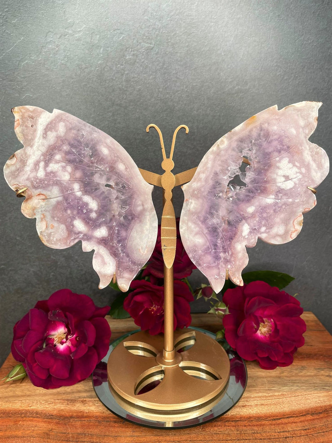 Beautiful Pink Amethyst Crystal Butterfly Wings