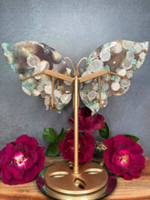 Load image into Gallery viewer, Rare Green Flower Agate Crystal Butterfly Wings