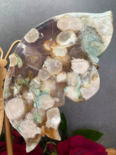 Load image into Gallery viewer, Rare Green Flower Agate Crystal Butterfly Wings