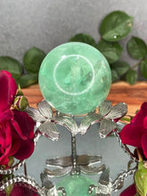 Load image into Gallery viewer, Heart Chakra Green Fluorite Crystal Sphere Ball
