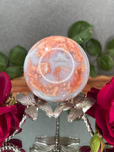 Load image into Gallery viewer, High Quality Pink Agate Crystal Sphere With Druzy