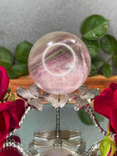 Load image into Gallery viewer, Fluorite Crystal Sphere Green & Pink With Rainbow