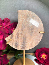 Load image into Gallery viewer, Stunning Black Moonstone & Sunstone Flash Crystal Crescent Moon