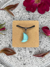 Load image into Gallery viewer, Dyed Turquoise Howlite Crescent Moon Necklace