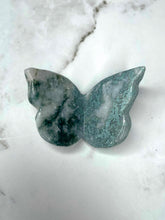 Load image into Gallery viewer, Beautiful Moss Agate Butterfly Carving 1pc