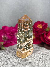 Load image into Gallery viewer, Stunning Orbicular Ocean Jasper Crystal Tower Point