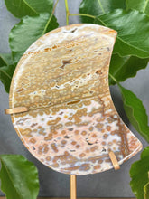 Load image into Gallery viewer, Natural 8th Vein Ocean Jasper Crystal Crescent Moon