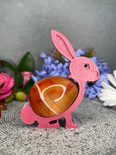 Load image into Gallery viewer, Stunning Carnelian Crystal Egg Carving With Adorable Easter Rabbit Bunny Stand