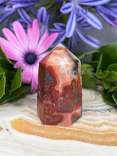 Load image into Gallery viewer, Crazy Lace Agate Crystal Tower Point