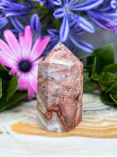 Load image into Gallery viewer, Harmony Crazy Lace Agate Crystal Tower Point