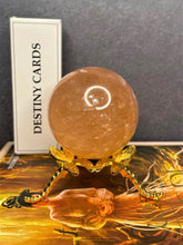 Load image into Gallery viewer, Honey Calcite Crystal Sphere Chakra Healing