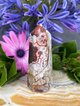 Load image into Gallery viewer, Happiness Crazy Lace Agate Crystal Tower Point