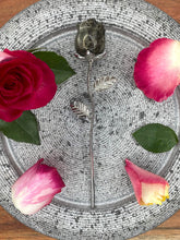 Load image into Gallery viewer, Wealth Pyrite Rose Crystal Carving With Silver Stem