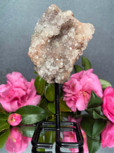 Load image into Gallery viewer, Pink Amethyst Crystal Geode With Druzy On Fixed Stand 21