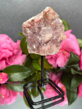 Load image into Gallery viewer, Pink Amethyst Crystal Geode With Druzy On Fixed Stand 07