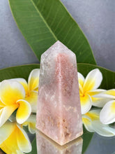 Load image into Gallery viewer, Pink Amethyst Green Quartz Crystal Tower Obelisk Point