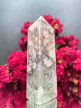 Load image into Gallery viewer, Natural Green Quartz Flower Agate Crystal Tower Point