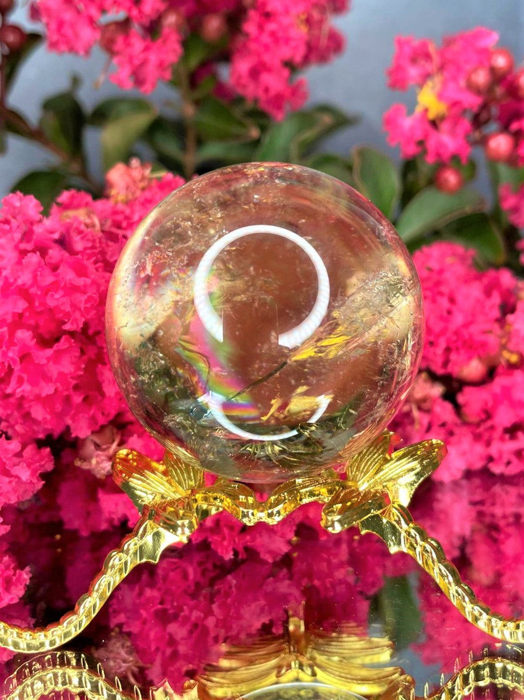 Stunning Citrine Quartz Crystal Sphere