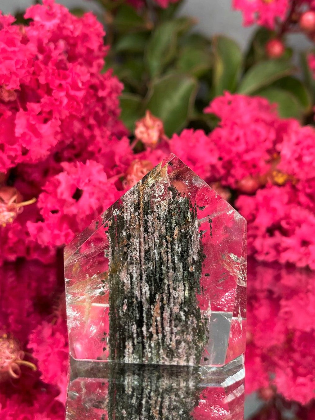 Garden Quartz Lodolite Crystal Freeform Point