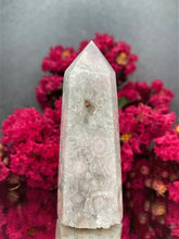 Load image into Gallery viewer, Soothing Green Quartz Flower Agate Crystal Tower Point