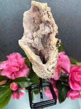 Load image into Gallery viewer, Pink Amethyst Crystal Geode With Druzy On Fixed Stand 30