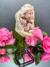 Load image into Gallery viewer, Pink Amethyst Crystal Geode With Druzy On Fixed Stand 03