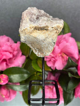 Load image into Gallery viewer, Pink Amethyst Crystal Geode With Druzy On Fixed Stand 06