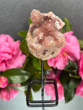 Load image into Gallery viewer, Pink Amethyst Crystal Geode With Druzy On Fixed Stand 04