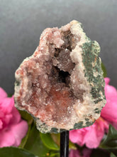 Load image into Gallery viewer, Pink Amethyst Crystal Geode With Druzy On Fixed Stand 18